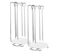 PAMINGONO Set 2 Pezzi Supporti Appendiabiti in Acciaio Inossidabile per Barbecue Griglia per Alimenti Design Smontabile e Facile da Pulire Accessori Pratici per Cucina all’Aperto e