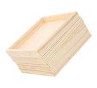 PAMINGONO Set 4 Pezzi Vassoi in Legno Non Finiti per Puzzle 3d Organizer Sicuro per Blocchi da Costruzione Colore Cachi per Giochi e Attività Ricreative