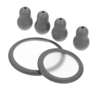 PAMINGONO Set 6 Pezzi Accessori per Stetoscopio, Diaframma e Tappi Auricolari in Silicone Morbido Grigio, Compatibile Modelli Cardiologia e Pediatria, Kit Sostituzione per Uso Professionale