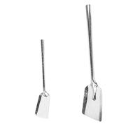 PAMINGONO Set da 2 Palette per Carbone in Ferro Spesso, Pala Portatile Multifunzionale per Pulizia Cenere e Braciere, Attrezzi per Caminetto Domestico Pala Piccola e Grande, Accessori