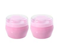 PAMINGONO Set da 2 Piumini da Cipria per Neonati Manico, Piumino da Bagno Delicato, Applicatore Talco Corpo Portatile Rosa, per Cura e Igiene Dopo Bagno