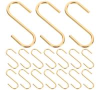 PAMINGONO Set da 25 Ganci a S in Ferro Oro 8x22mm Appendi Gioielli e Chiavi Design Leggero Soluzione Pratica per Cucina e Ogni Spazio