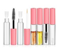 PAMINGONO Set da 6 Tubetti di Mascara Vuoti Riutilizzabili in Abs e Petg con Scovolino, Flaconi per Lip Gloss e Eyeliner Ricaricabili per Uso Quotidiano e Viaggi