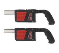 PAMINGONO Soffiatore D'aria Elettrico Portatile per Barbecue, Ventilatore per Braciere Compatto in Acciaio Inox, Utensile per Accensione Carbone per Picnic e Campeggio, Set da 2 Pezzi
