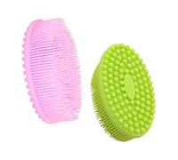 PAMINGONO Spazzola Massaggiante Per Il Bagnetto Del Bambino in Silicone Comoda Al Tatto Set Da 2 Pezzi Verde Per L'addestramento Del Bambino