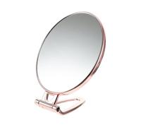 PAMINGONO Specchio Cosmetico Portatile Bifacciale 3x Ingrandimento Con Piedistallo Rosa Oro, Specchio Da Trucco Compatto Per Toeletta Casa e Viaggio Per Donne e Amanti Della Bellezza