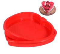PAMINGONO Stampi per Torta a Forma di Cuore in Silicone 8 Pollici Set da 2 Teglie Flessibili Antiaderenti per Forno Utensili da Forno per Dolci e Gelatine Adatti per Cottura e Dessert