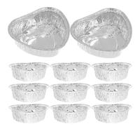 PAMINGONO Stampini per Muffin in Alluminio a Forma di Cuore 50 Pezzi Teglie Monouso Resistenti al Calore per Barbecue Crostate e Dessert per Feste e Pranzi All’Aperto