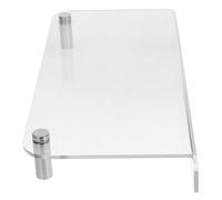 PAMINGONO Supporto Monitor da Scrivania in Acrilico Trasparente con Piedini in Metallo Rialzo Multifunzionale per Laptop e Organizzazione Ufficio Elegante Alzata per Monitor Desktop