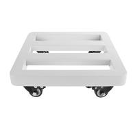 PAMINGONO Supporto per Piante Ruote Girevoli 360° Vassoio Portavaso in Ferro Bianco 25X25 CM Base Antiurto Carrello Mobile per Grandi Vasi da Interno ed Esterno