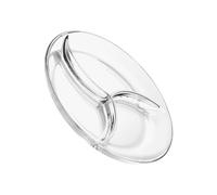 PAMINGONO Vassoio da Dessert in Vetro Temperato Trasparente a Tre Scomparti, Piatto per Frutta e Snack per Momenti Conviviali e a Casa