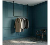 pamo Appendiabiti da Soffitto Industriale Nero - Barra Appendiabiti da Parete 105x97 cm I Attaccapanni da Muro Sospeso in Tubi Metallo - Cabina Armadio Aperta Stile Loft - Fino a 25 kg