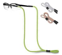 Pamofuper Cordino per Occhiali 3 Pezzi - Strisce Riflettenti - Doppio Foro - Regolabile Laccetti per Occhiali, Antiscivolo Laccetto Occhiali per il Ciclismo e la Corsa All'aperto(B)