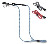 Pamofuper Cordino per Occhiali 3 Pezzi - Strisce Riflettenti - Doppio Foro - Regolabile Laccetti per Occhiali, Antiscivolo Laccetto Occhiali per il Ciclismo e la Corsa All'aperto(A)