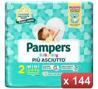PAMPERS 144 PANNOLINI - BABY DRY MINI PZ.24 in 6 CONFEZIONI 0000000439230