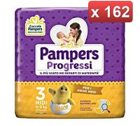 PAMPERS. 162 PANNOLINI - PROGRESSI MIDI PZ.27 in 6 CONFEZIONI 8001480301948