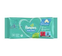 Pampers Fresh Clean Salviette Per Neonati 1 Confezione = Salviette - 300 Gr, Turchese, Bianco, 52 Unità