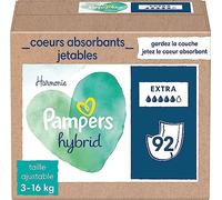 Pampers - Harmony Hybrid, confezione da 92 teli assorbenti usa e getta, extra - 1 pezzo