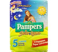 PAMPERS Pannolini Bimbi Sole E Luna Junior Taglia 5 18 Pezzi