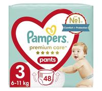 Pampers Pannolini per pannolini 3 (6-11 kg), cura premium, 48 pezzi, protezione e comfort Pampers in pannolini facili da indossare