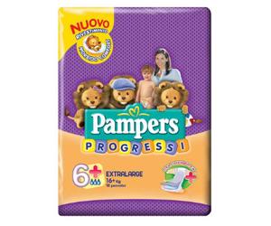 Pampers Progressi 6+ 16+ Kg. 18 Pannolini Made In Italy