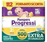 Pampers Progressi Mini +500 Extra Pampering Points, Size 2 (3-6 kg), 112 Nappies