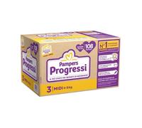 Pampers Progressi Quadri Pannolini Midi Taglia 3 (4-9 kg) Offerta 108 Pannolini