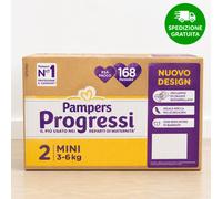 Pampers Progressi Taglia 2 Mini 168 Pannolini 3-6 kg Spedizione Gratis Rapida