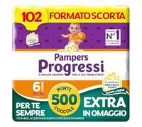Pampers Progressi XL, Taglia 6 (16+ kg), 102 Pannolini Bambino