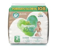 Pampers Protezione Pura, 108 Pannolini Ipoallergenici con 0% Profumo e lozioni, Taglia 2 3-6 Kg, Taglia 2 - Nuova versione