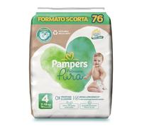 Pampers Protezione Pura, 76 Pannolini Ipoallergenici con 0% Profumo e lozioni, Taglia 4 7-18 Kg, Taglia 4 - Nuova versione