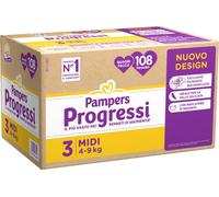 Pampers Quadri Progressi Midi Pannolini 108 Pezzi