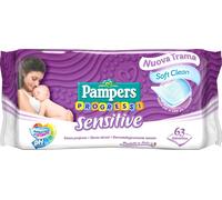Pampers Sensitive Salviette, Formula Delicata Senza Profumazione - 63 Pezzi
