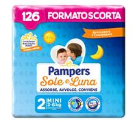 Pampers Sole e Luna Mini 126 Pannolini Taglia 2 (3-6 kg)