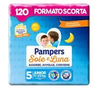 Pampers Sole e Luna Pannolini Bambini Unisex Junior Taglia 5 (11-25 kg) 120