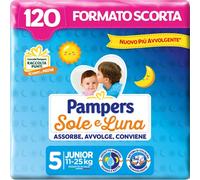 Pampers Sole e Luna Pannolini, Bambini Unisex, Junior Taglia 5 (11-25 kg), 120 Pannolini