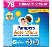 Pampers Sole e Luna Pannolini Extralarge Taglia 6 (15-30 kg) 78 Pannolini