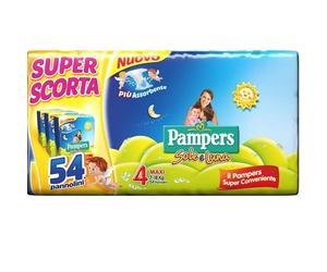 Pampers Sole e Luna Pannolini Maxi Bambini Taglia 4 (7-18 kg) Offerta Tripack 54