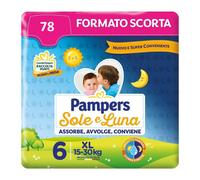 Pampers Sole Luna Pannolini Taglia 6 (15-30Kg) Offerta 78 Pannolini (13x6)