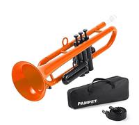 PAMPET Tromba professionale in Sib in plastica per studenti principianti con bocchino 7C e bocchino 3C strumento tromba in Sib arancione