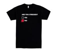 Pampling Maglietta a Maniche Corte, 100% Cotone, Abbigliamento Unisex per Uomo e Donna, Serigrafata con Girocollo e vestibilità Regolare, Colore Nero (Are You Stressed?, XL)