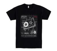 Pampling Maglietta a Maniche Corte, 100% Cotone, Abbigliamento Unisex per Uomo e Donna, Serigrafata con Girocollo e vestibilità Regolare, Colore Nero (Cassette Plan, XL)