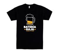 Pampling Maglietta a Maniche Corte, 100% Cotone, Abbigliamento Unisex per Uomo e Donna, Serigrafata con Girocollo e vestibilità Regolare, Colore Nero (Batería Baja, XXL)