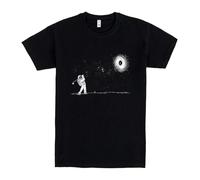 Pampling Maglietta a Maniche Corte, 100% Cotone, Abbigliamento Unisex per Uomo e Donna, Serigrafata con Girocollo e vestibilità Regolare, Colore Nero (Black Hole in One, L)