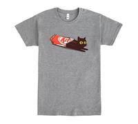 Pampling Maglietta a Maniche Corte, 85% Cotone, Abbigliamento Unisex per Uomo e Donna, Serigrafata con Collo Rotondo e Taglio Dritto, T-Shirt Grigia (Kit Cat, M)