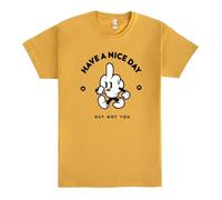 Pampling Maglietta Manica Corta in 100% Cotone, Abbigliamento Unisex per Uomo e Donna in 5 Taglie, Ideale Come Regalo, T-Shirt Gialla, Modello Have A Nice Day (M)