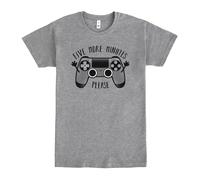 Pampling Maglietta Manica Corta in 85% Cotone, Abbigliamento Unisex per Uomo e Donna in 5 Taglie, T-Shirt Grigia, Modello Play Five More Minutes (S)