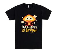 Pampling Maglietta nera unisex con stampa "The Future Is Bright" | Unisex, a maniche corte