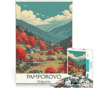 Pamporovo Ski Resort Puzzle da 1000 pezzi per adolescenti | Decorazione per la casa Aiuta l'esercizio del cervello è ideale come regalo 26x38cm