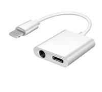 PAMRJVUFL Adattatore Audio 2in1 for Cuffie Aux Jack Illuminazione da 3,5 mm a Cavo for Auricolari di Ricarica Splitter for Cuffie(Lighting 3.5mm Jack)